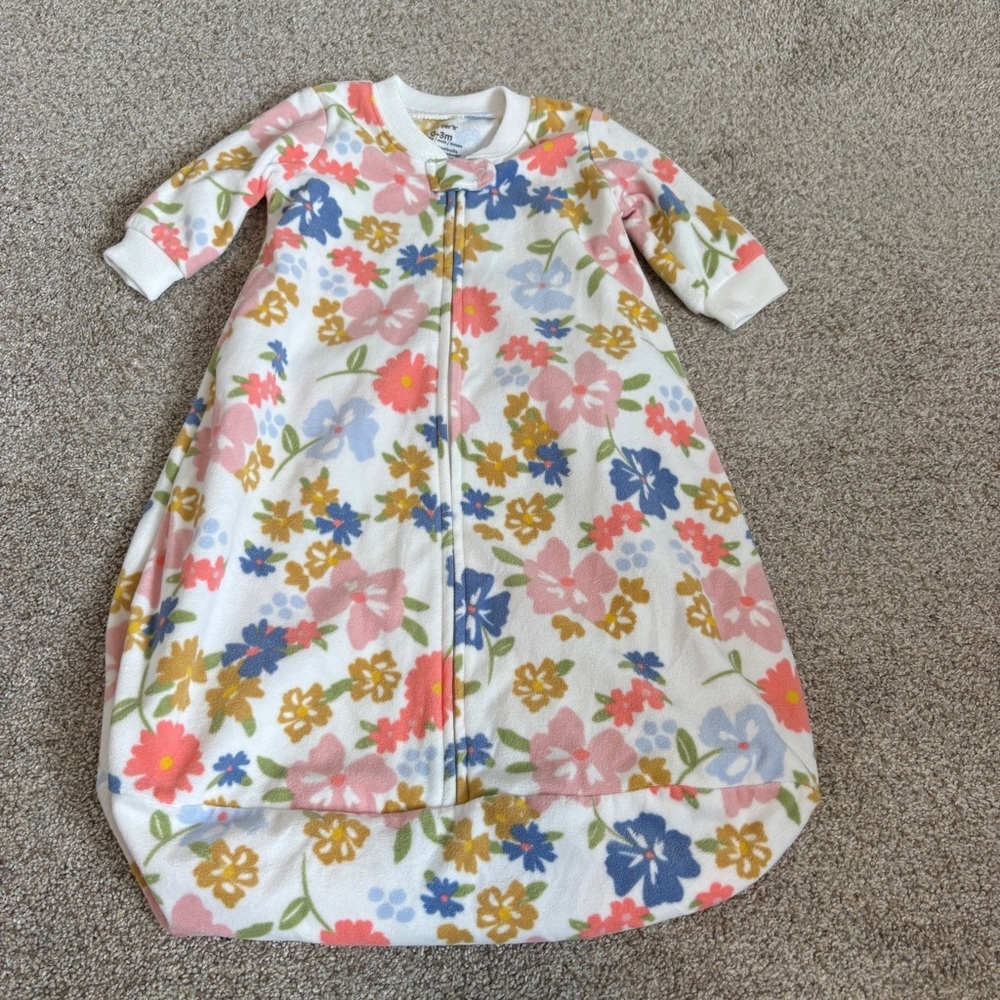 Carter’s Baby Sleep Sack Bag Size 0-3 months floral spring fleece